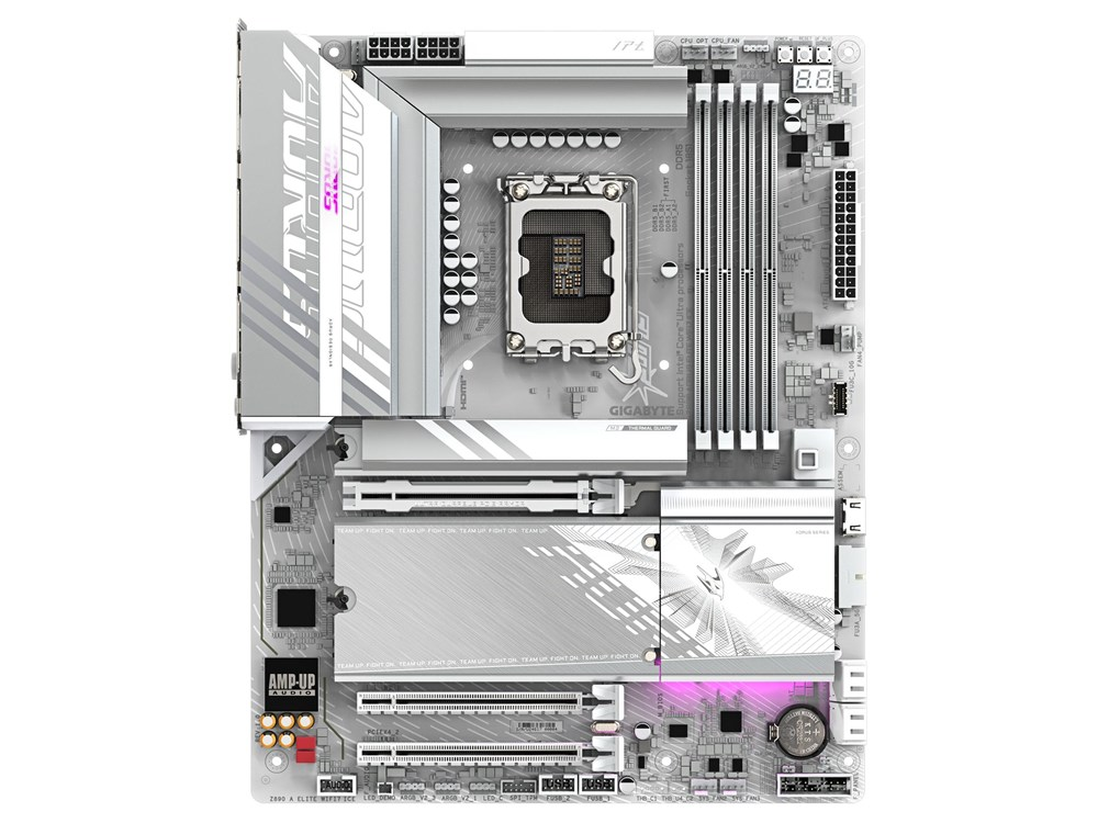 GIGABYTE Z890 AORUS ELITE WIFI7 ICE Motherboard - Supports Intel Core Ultra (Series 2) CPUs, 16+1+2 phases VRM, up to 8800MHz DDR5 (OC), 1xPCIe 5.0 + 3xPCIe 4.0, Wi-Fi 7, 2.5GbE LAN, Thunderbolt 4