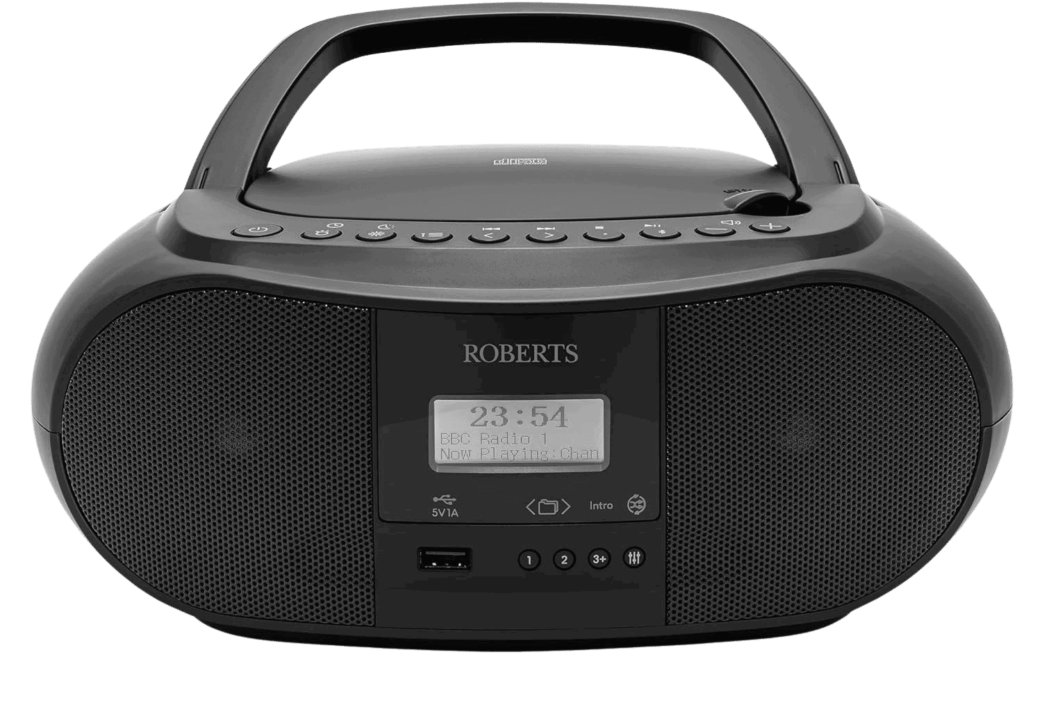 Roberts ZOOMBOX4BK, DAB/FM Portable Boombox, Black | Soundstore